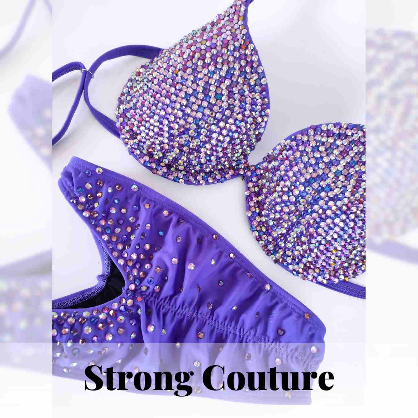 Bikini FULL BLING PURPLE RAINBOW
