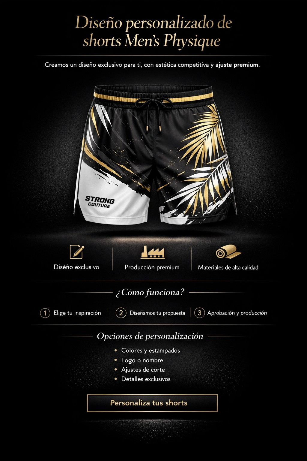 Shorts Men's physique estampado personalizado